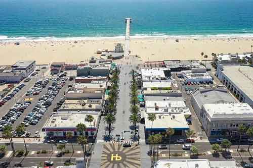 Hermosa Beach Pier Ave from above